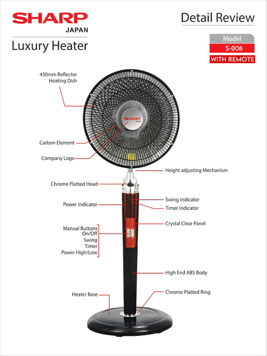 Sharp Sun Heater S-008 ( With Remote )